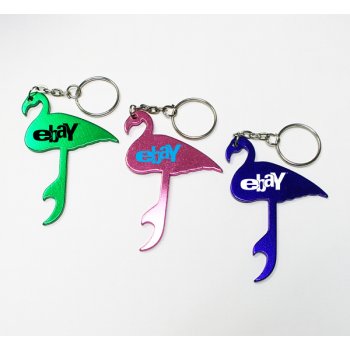 Custom Flamingo Shape Bottle Opener Animal Keychains