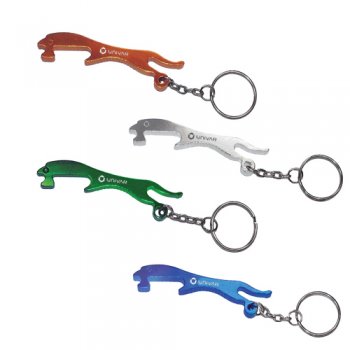 Custom Imprinted Leopard Shape Bottle Opener Keychains