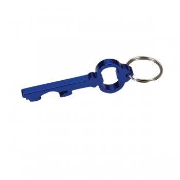 Personalized Key Shape Bottle Opener Keychain Rings - Blue