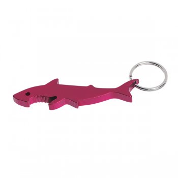 Personalized Shark Bottle Opener Keychain Rings- Red
