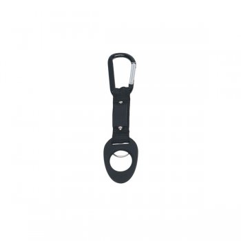 6mm Custom Carabiner keychains with Bottle Holder - Black