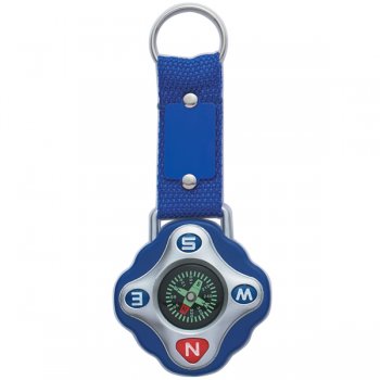 Personalized Compass Keychain Rings - Blue