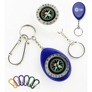 Personalized Oval Shape Compass Swivel & Carabiner Keychains