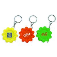 Custom Sunflower Shape Tape Measure Eco Friendly Keychains