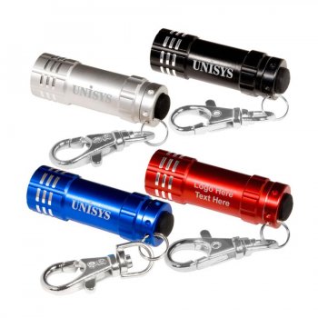 Custom Micro 3 LED Aluminium Flashlight Keychains