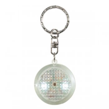 Personalized Round Soft Touch Led Keychains - Clear