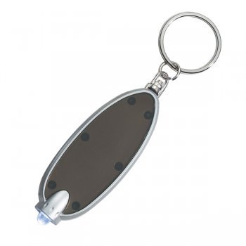 Promotional Oval LED Keychains- Charcoal