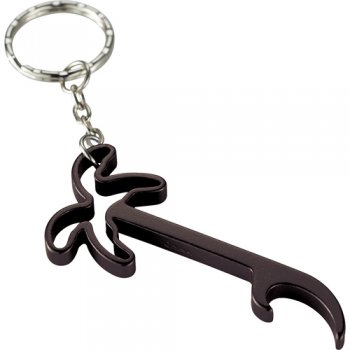Custom Palm Tree Bottle Opener Keychains - Black
