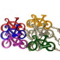 Customized Bicycle Shape Bottle Opener with Keychains Holder
