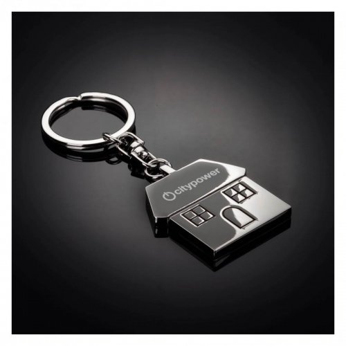 thumbnail image 2 of House With Window Home Keyring – Silver Metal Keychain – Onwomania, Unisex 2 of 4