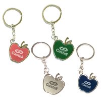 Promotional Logo Apple Shape Chrome Metal Key Holders