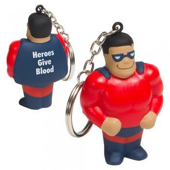 Promotional Super Hero Keychain Stress Relievers