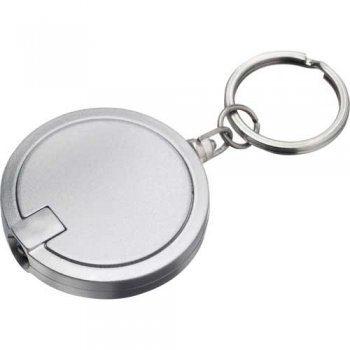Custom Disc Light Keychains - Silver