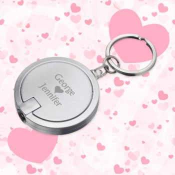 Personalized Disc Light Keychains Wedding Favors - Silver